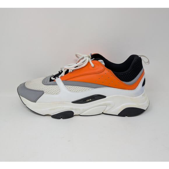 Christian Dior B22 Sneaker Orange Grey White Mesh Chunky Trainer main image 9